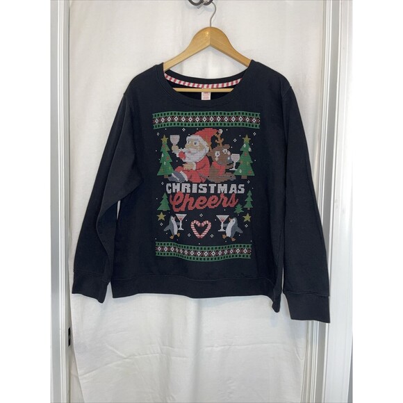 Holiday Time Sweaters - Holiday Time Christmas Santa Clause Sweatshirt Size XL 16-18